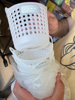 COMO White Plastic Perforated Storage Baskets for fruits