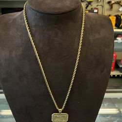 10KT rope chain with last supper pendant 44017-1