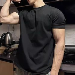 Sports T-shirt for Men - Short Sleeve - Summer Style - Round Neck - Loose Sleeve Opening - Show Muscles - Weight Lifting - Running - Fitness Training 