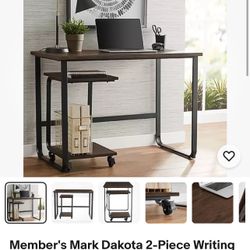 Small Sturdy Writing Desk With Side Table