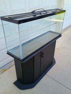 55 gallon aquarium, glass top, LED light, stand