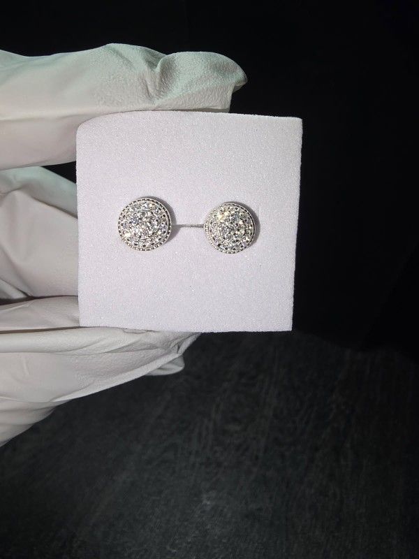 925 silver round 8.5mm 1ct diamond Moissanite earrings 