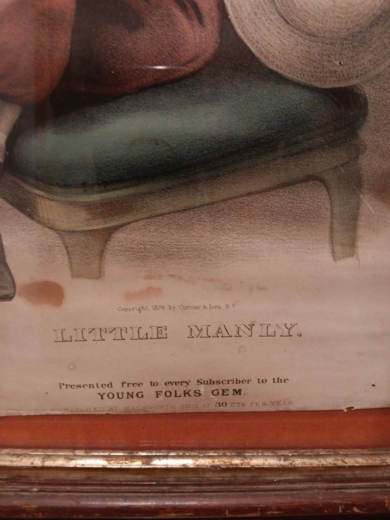 Currier & Ives Original Antique 1874 Hand Colored Lithograph 11×15