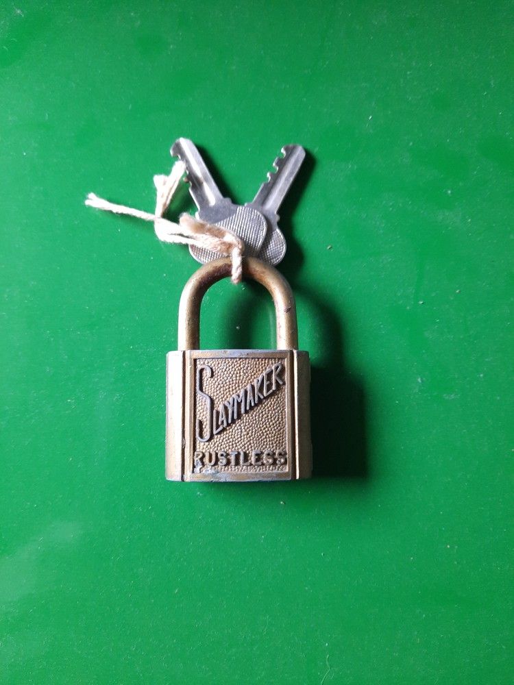 Slaymaker Antique Padlock With Two Keys