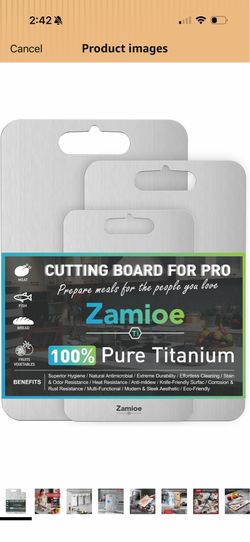 Titanium cutting board set of 3