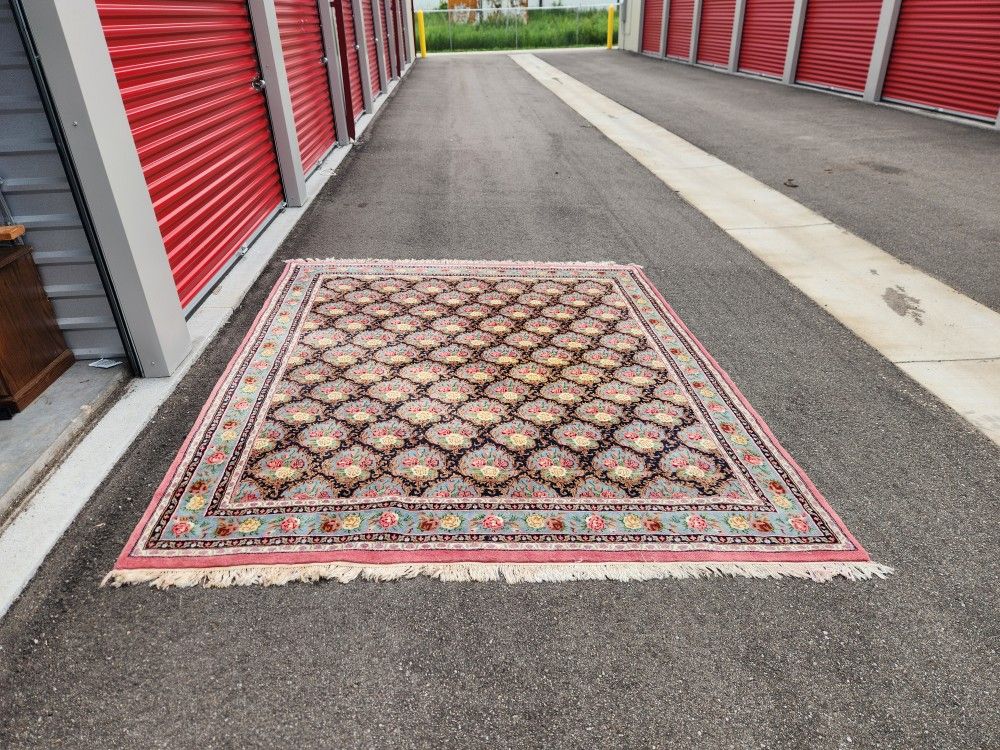 Pair of Exquisite Handcrafted Wool Area Rugs – Premium Quality, Includes Pads