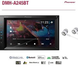 Pioneer 6.2" VGA Touchscreen WebLink Double DIN, Bluetooth USB MP3 Aux Input, in-Dash Multi-Color Illumination Digital Media Receiver/Free Alphasonik 