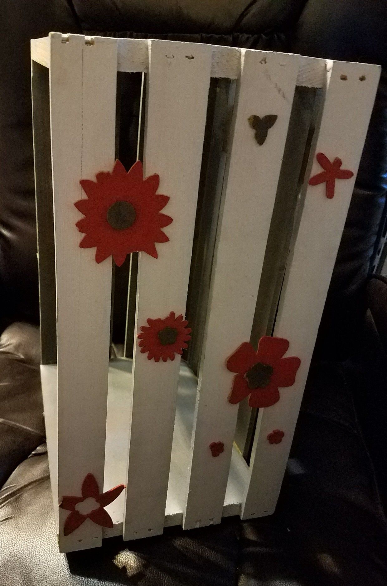 Wooden crate, painted