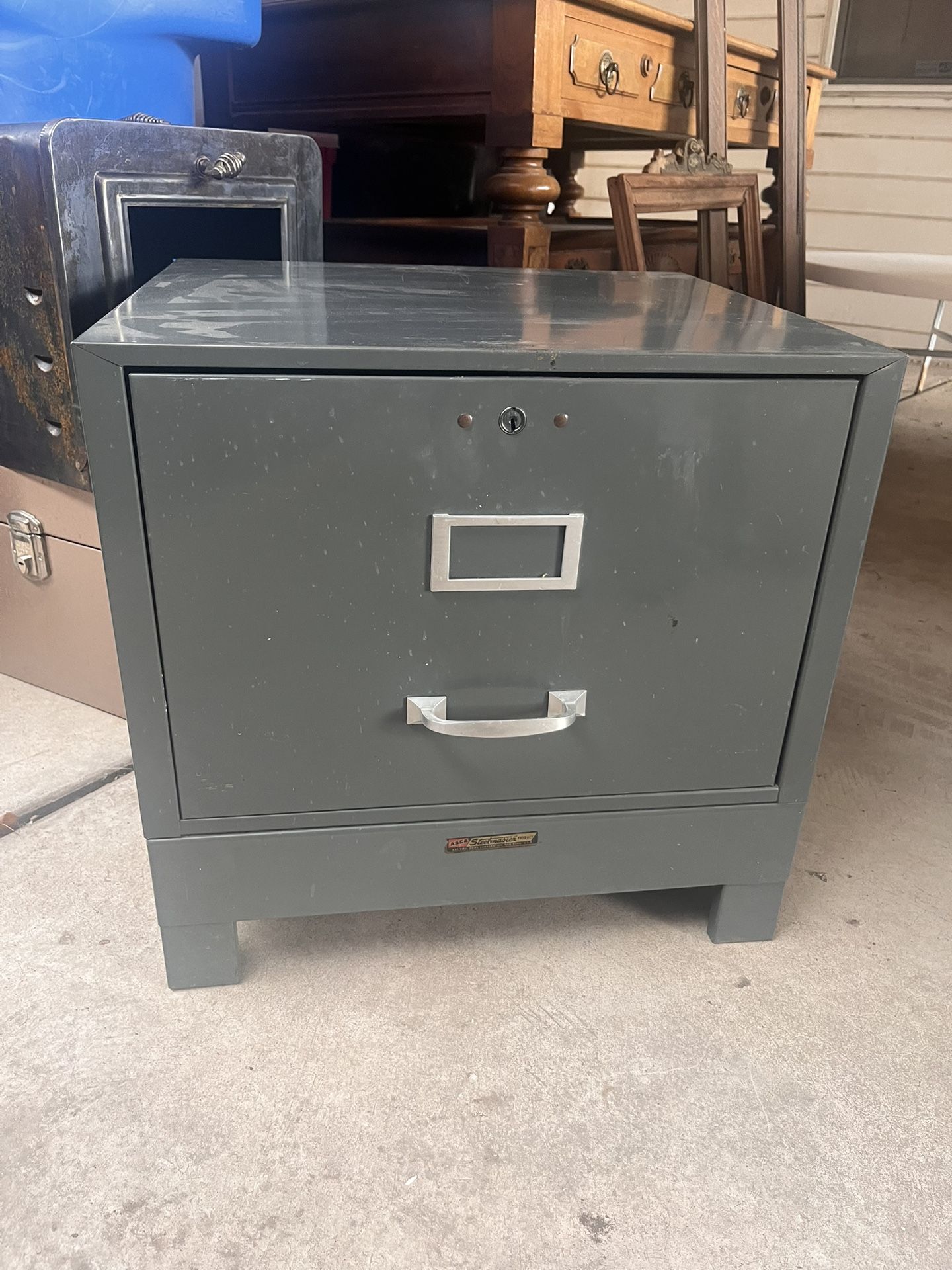 Vintage Metal File Cabinet/Table Storage Boxes