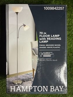 Hampton Bay 70-Inch Floor Lamp with Reading Lamp