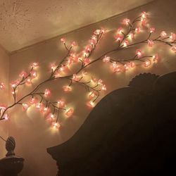 1pc 72 LED Artificial Cherry Blossom Tree Branch Light, Christmas Decoration Light, Artificial Flower Decor Light, DIY Decoration Light