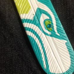 Handmade Glass Bead And Bone Feather Seattle Seahawks Necklace