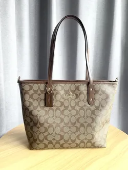 Luxury Monogram Tote Bag - Brown & Beige - Gold Hardware - Used