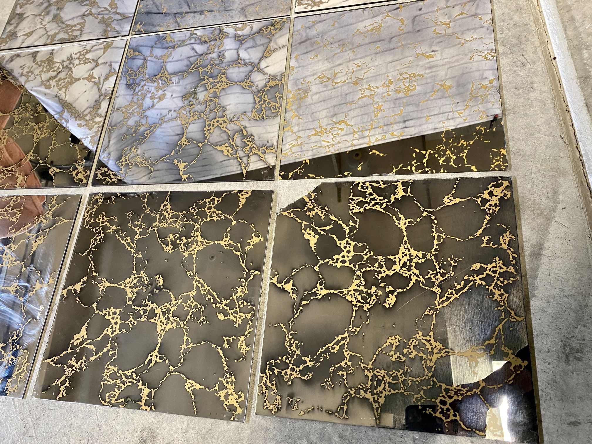 9 - 12X12 Inch Gold Vein Marble Mirror Tiles 60s 70s Wall Decor Mid Century  Hoyne Glass Mirro-Tile Mosaic Retro for Sale in Brea, CA - OfferUp