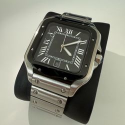 Men Black And Silver Watch - Luxury Watch