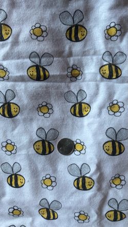 Bees Flowers Flannel Fabric Sold by the Yard 36"x44”