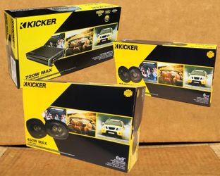 Kicker 2 Sets Car Speakers 46CSC654 CSC645 6.5" 2-Way & 46CSC6934 CSC693 6x9" 3-Way Coaxial Speaker System 46CXA360.4T 4 Ch Amplifier Package 🚨 No Cr