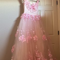 rosa y blanco vestido de quinceañera 