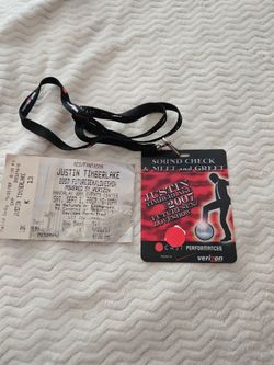 Justin Timberlake 2007 tour ticket and meet and greet pass