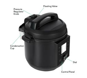 Black Electric Pressure Cooker with Digital Control Panel
