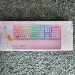 Pink Razor Black widow Mechanical RGB Keyboard 