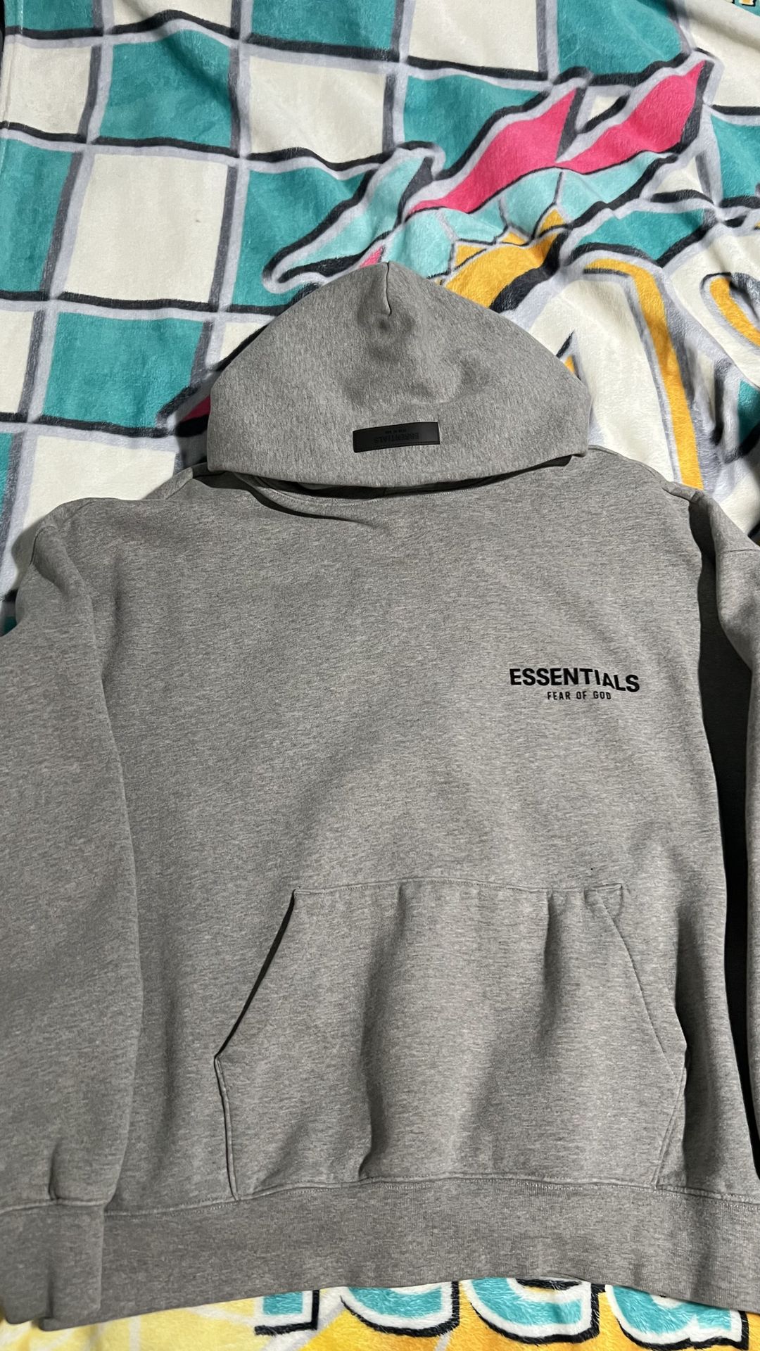 Essentials fear of god hoodie grey size xs