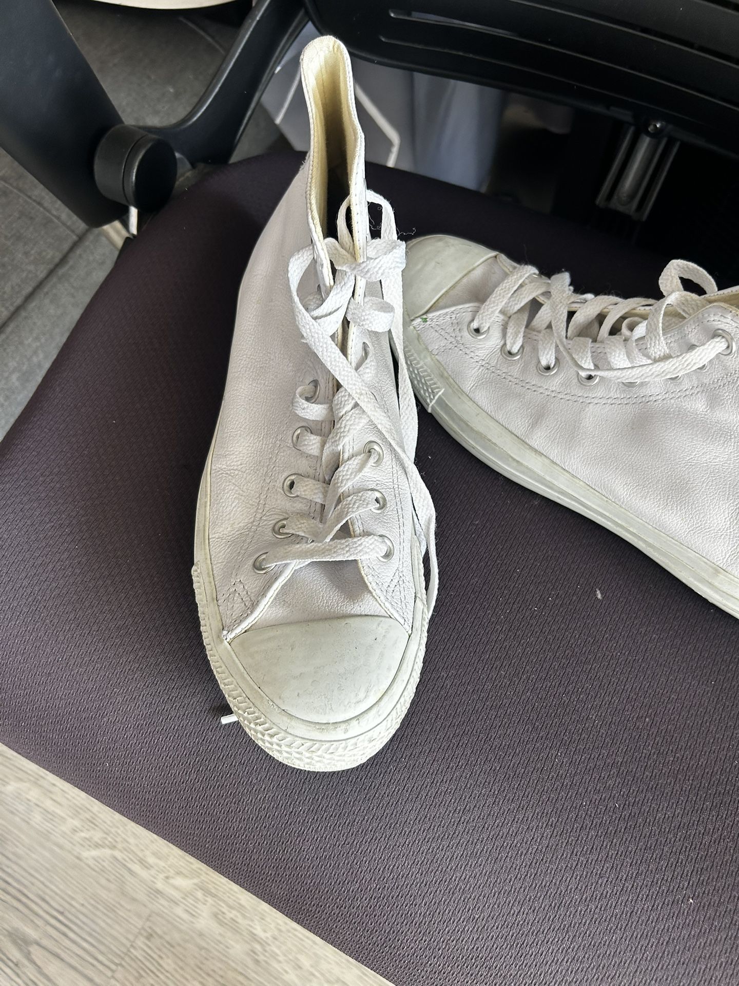 White mens Converse 10.5 Size