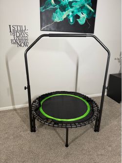 Mini Fitness Rebounder Trampoline with Adjustable Handle