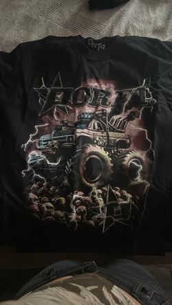 Porfa Black Graphic T-Shirt Monster Truck