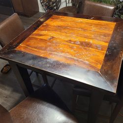 Wooden Table With 4 Chairs 