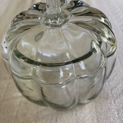 Pumpkin Glass Cookie Jar, And Avon Candle Holder