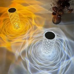 Crystal Lamp, 16 Color Changing RGB Night Light, Touch Lamp, USB Romantic LED Rose Table Lamps, For Bedroom And Living Room, Party And Dinner Decor