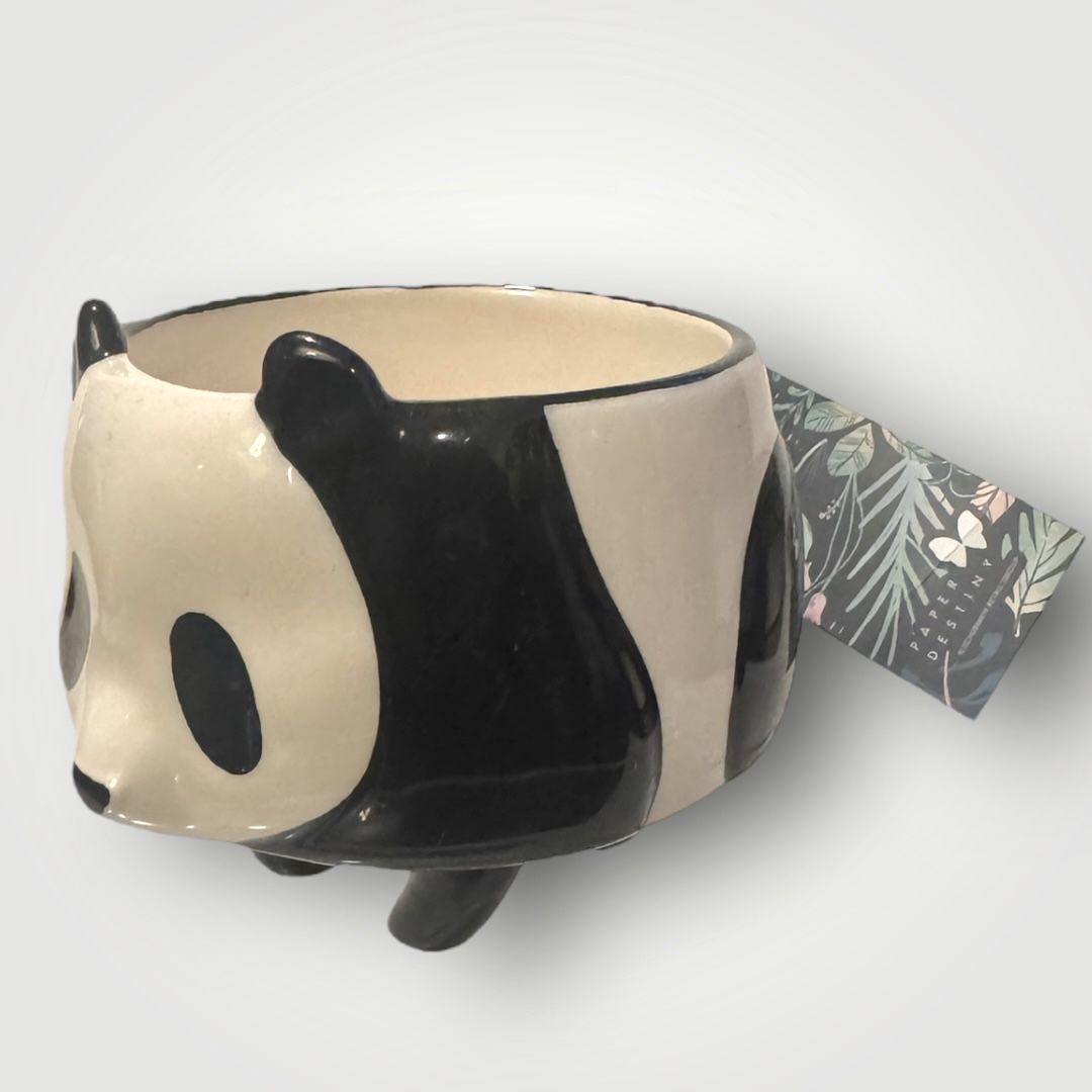 Paper Destiny crazy kingdom ceramic mug Black & White panda New With Tag