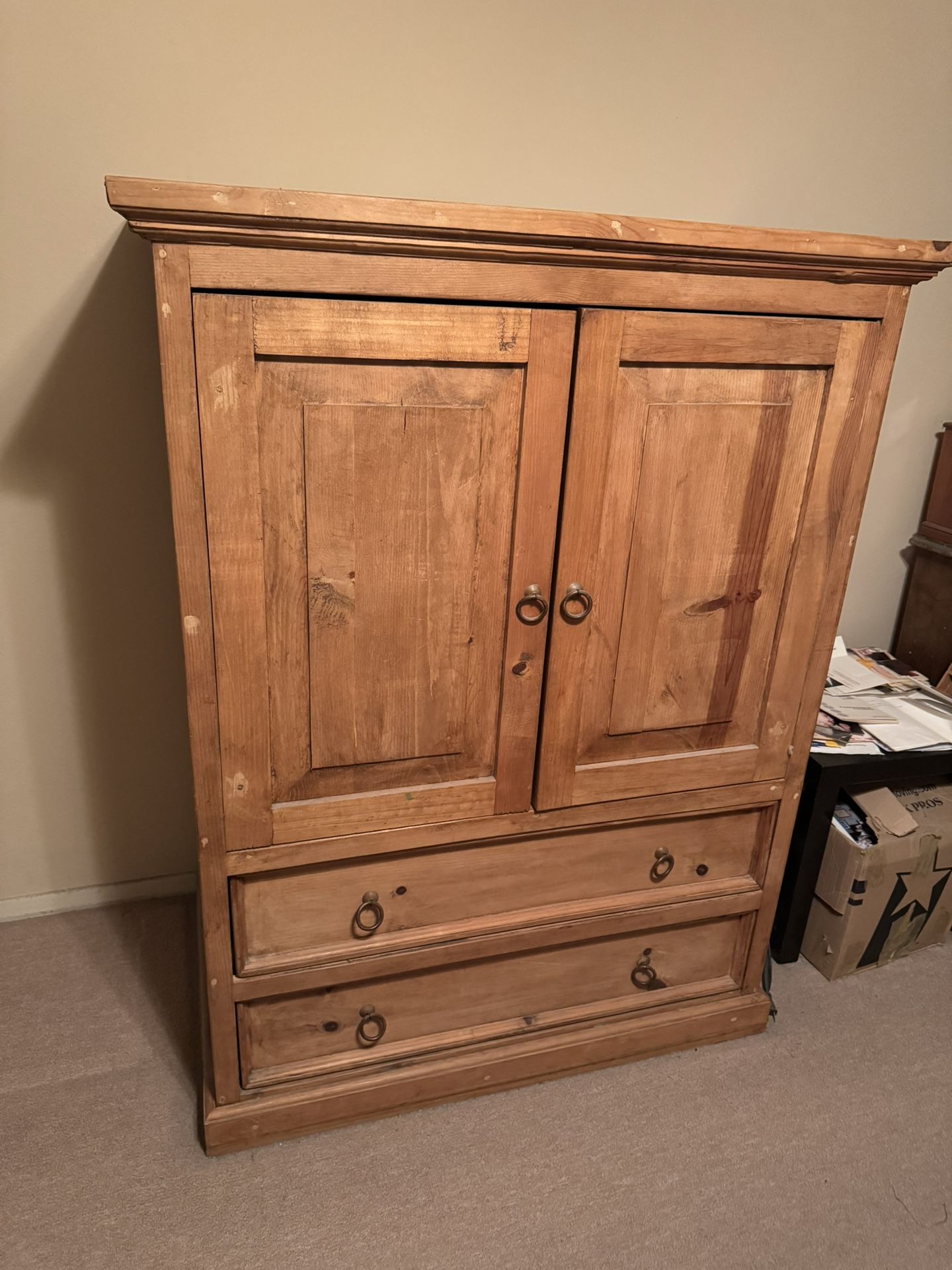 TV Amoire Solid Pine Wood Cabinet