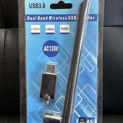 Dual Band Wireless USB Adapter 5.8GHZ + 2.4GHZ