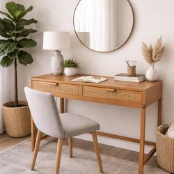 Writing Desk or entry table -  rattan