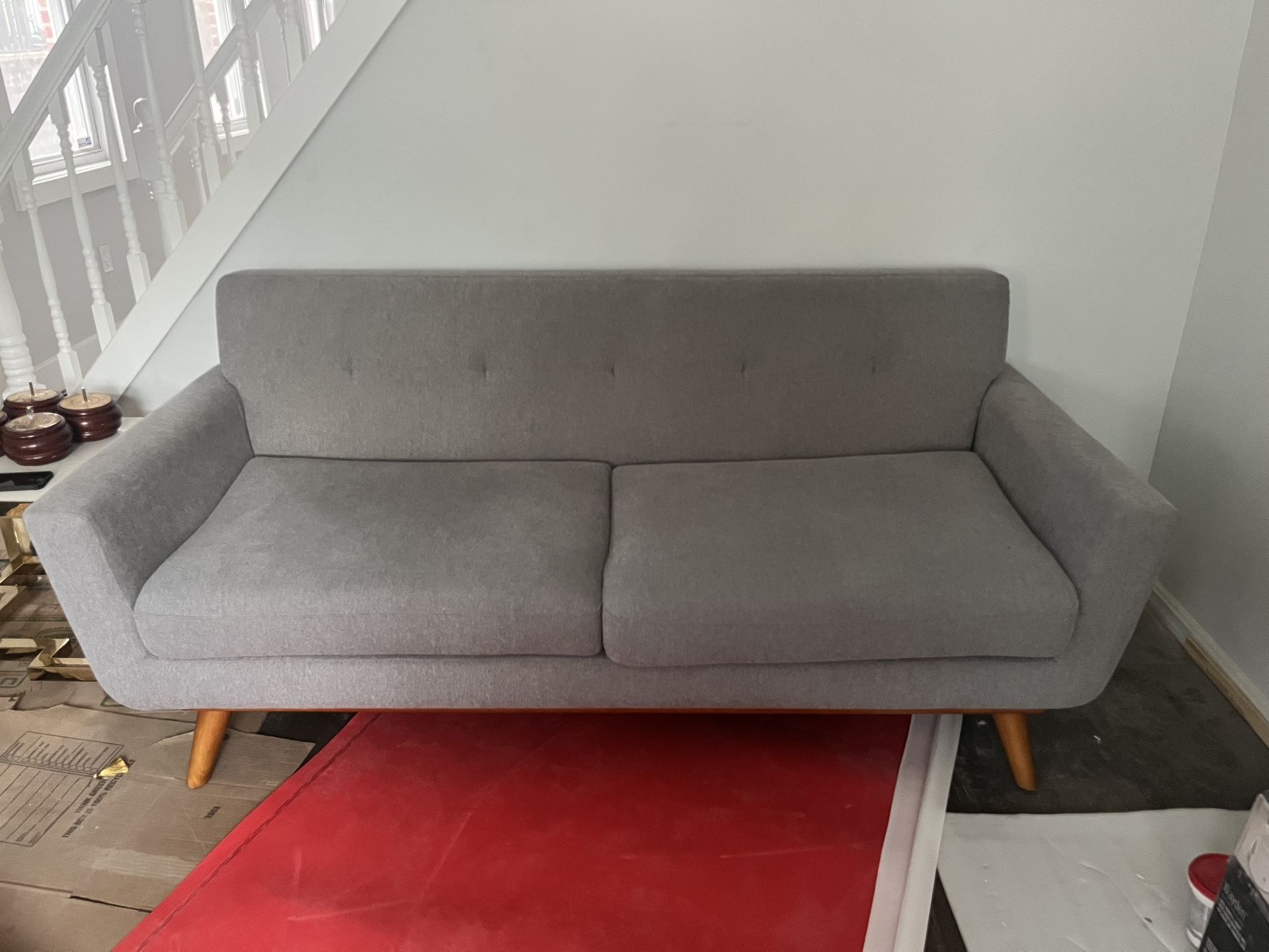 Grey Couch Sofa Century Modern Midway Engage