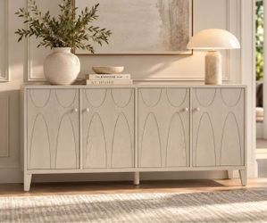4-Door Wood Sideboard Cabinet with Arch Detail