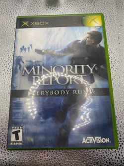 Xbox Minority Report: Everybody Runs Case Manual & Disc TESTED Action Rated T