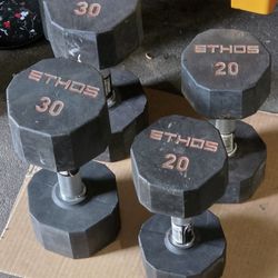 Dumbbells thirty and forty pounds don't bell
