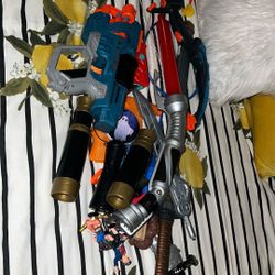 Variety Of Toys Including Nerf Guns Old Sward 
