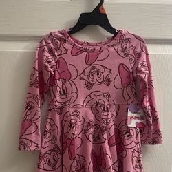 Brand New Girls Disney Minnie Fuchsia Pink Dress Sizes 2T & 3T $6.00 Each