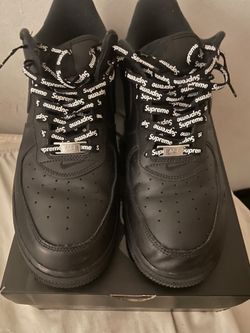 Nike Air Force 1 Supreme Black Sneakers - size 13