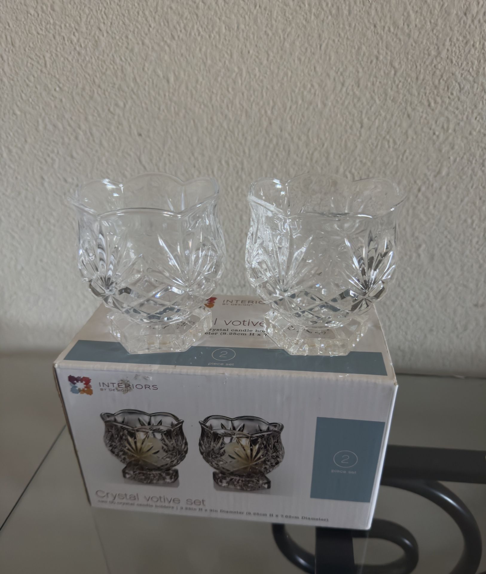 New Vintage Crystal Votive Set