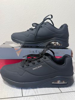 SKECHERS Air-Cooled Memory Foam Wide women’s Black Sneakers 73690W wide size 10