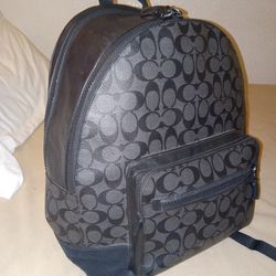 Black Leather Coach Backpack 
