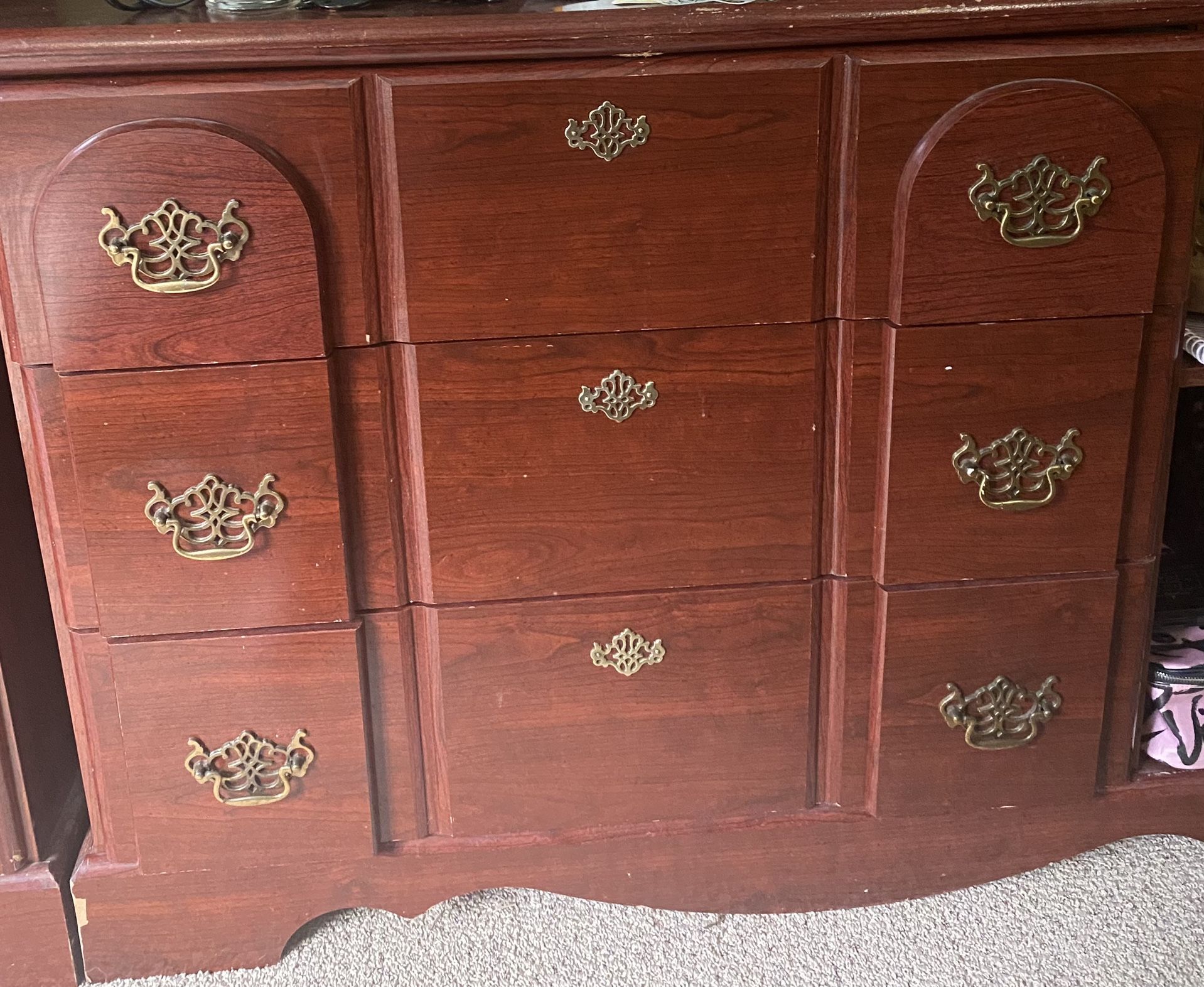 3 Matching Bedroom Dressers Will Sell Separately Or All Together As A Set Solid Cherry Wood Comes With Matching Clock