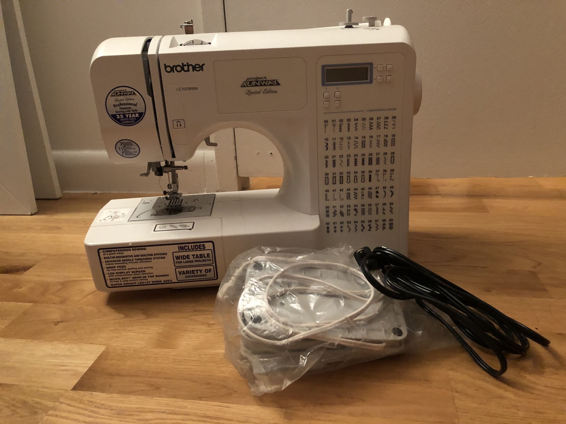 Brother Project Runway CE7070PRW 70-Stitch Computerized Sewing Machine with Wide Table