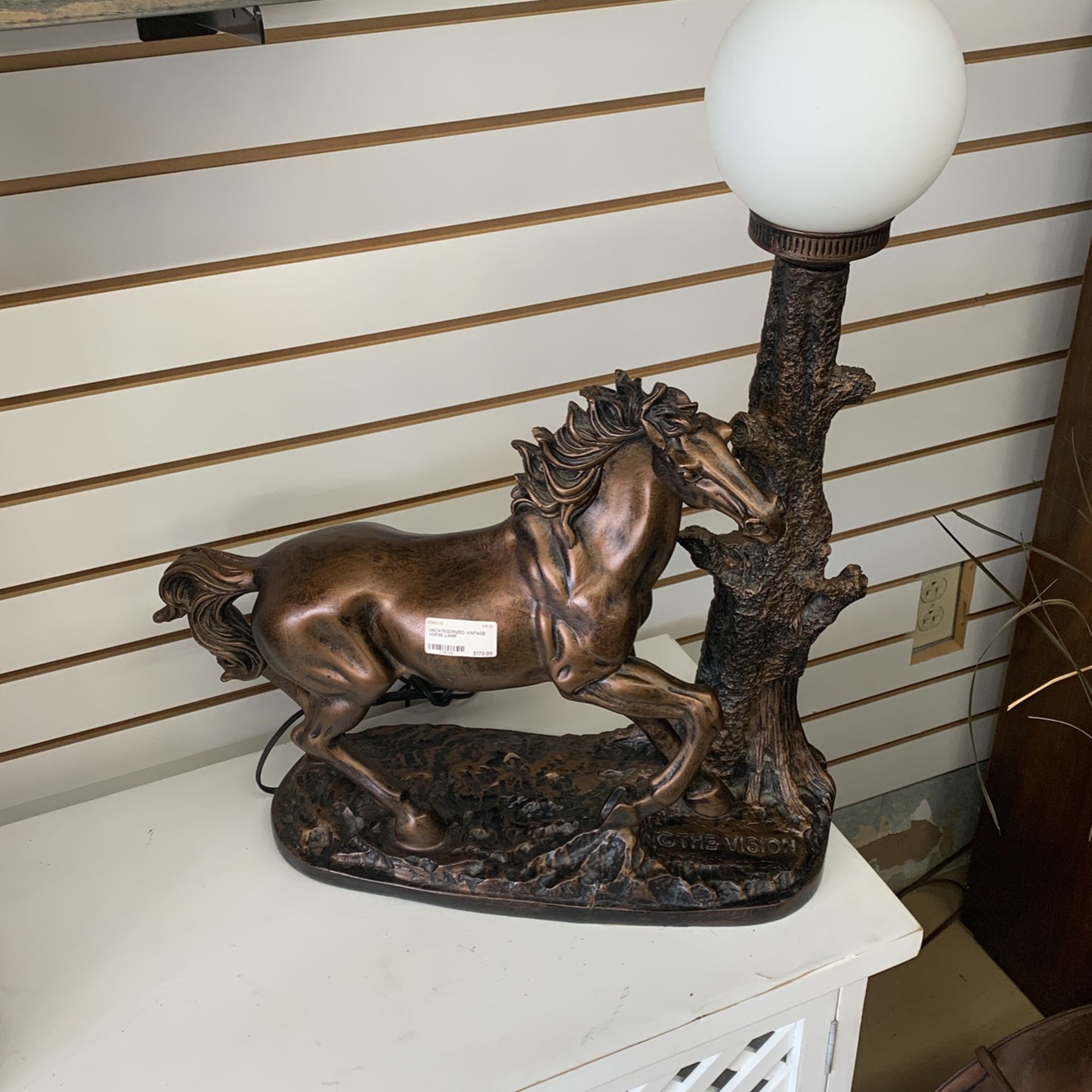Vintage Horse Globe Lamp