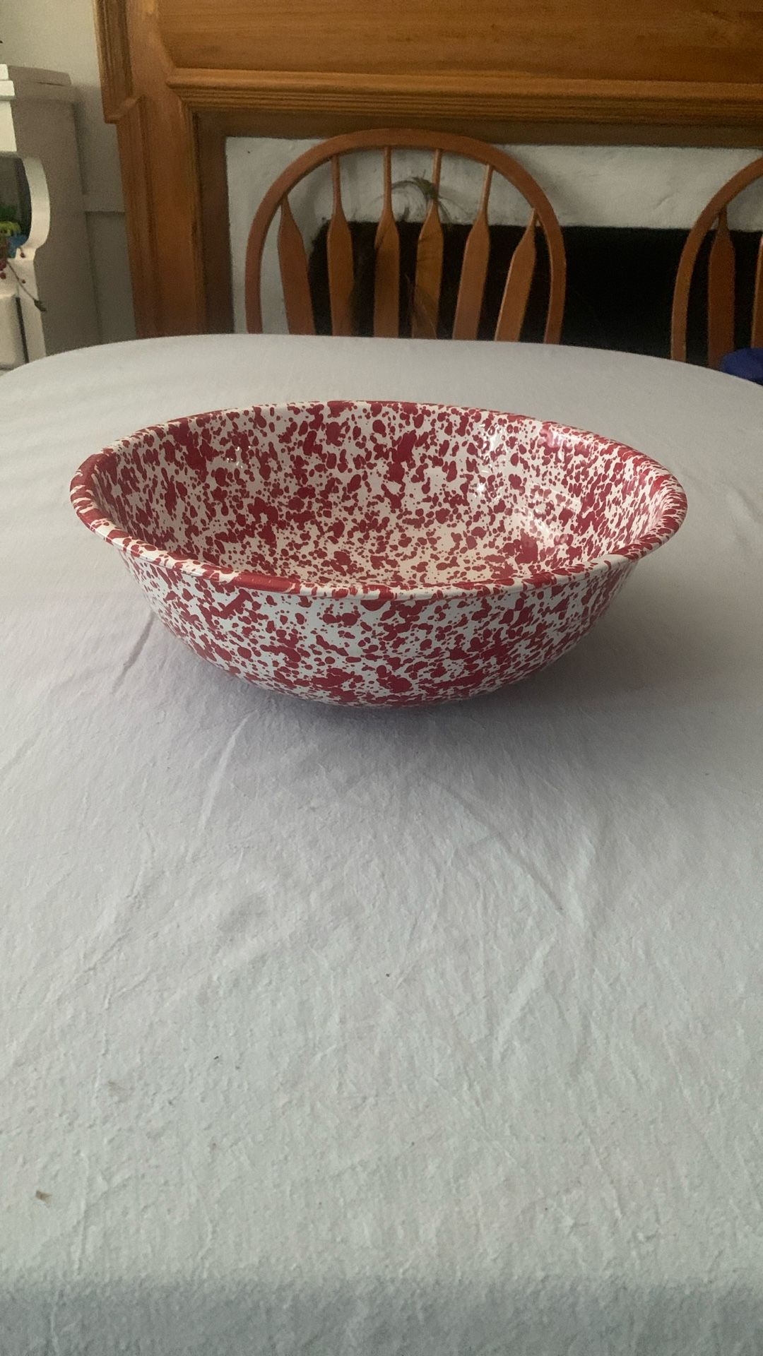 Crow Canyon Enamel Basin 14.5” Red & White